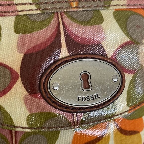 Fossil Key Per Floral Coated Canvas & Leather Cross Body Bag - Picture 7 of 15